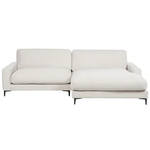 BELIANI Sofa narożna lewostronna złamana biel szenila czarne metalowe nóżki 190 x 272 x 83 cm kanapa narożnik rogówka do salonu nowoczesna - Narożniki - miniaturka - grafika 1