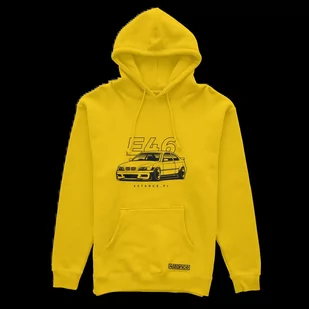 Bluza z kapturem przód BMW E46 żółta-S - Odzież do sportów motorowych - miniaturka - grafika 1
