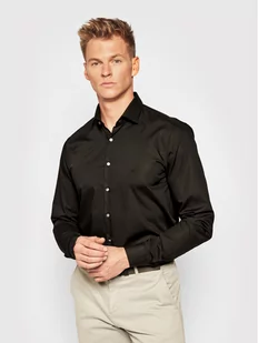 Calvin Klein Koszula 2ply Poplin Stretch Slim Shirt K10K103025 Czarny Slim Fit - Koszule męskie - miniaturka - grafika 1