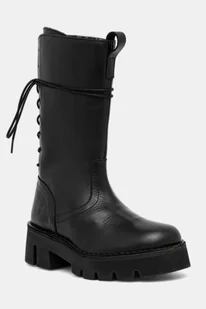 Fly London botki skórzane BERF160FLY damskie kolor czarny na płaskim obcasie P211160000 - Botki damskie - miniaturka - grafika 1