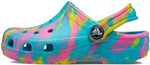Crocs Unisex Classic Marbled Clog T drewniane buty dziecięce, Digital Aqua Multi, 32/33 EU - Buty dla dziewczynek - miniaturka - grafika 1