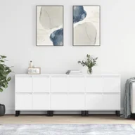 Szafki nocne - vidaXL Szafki, 3 szt., biały, materiał drewnopochodny - miniaturka - grafika 1