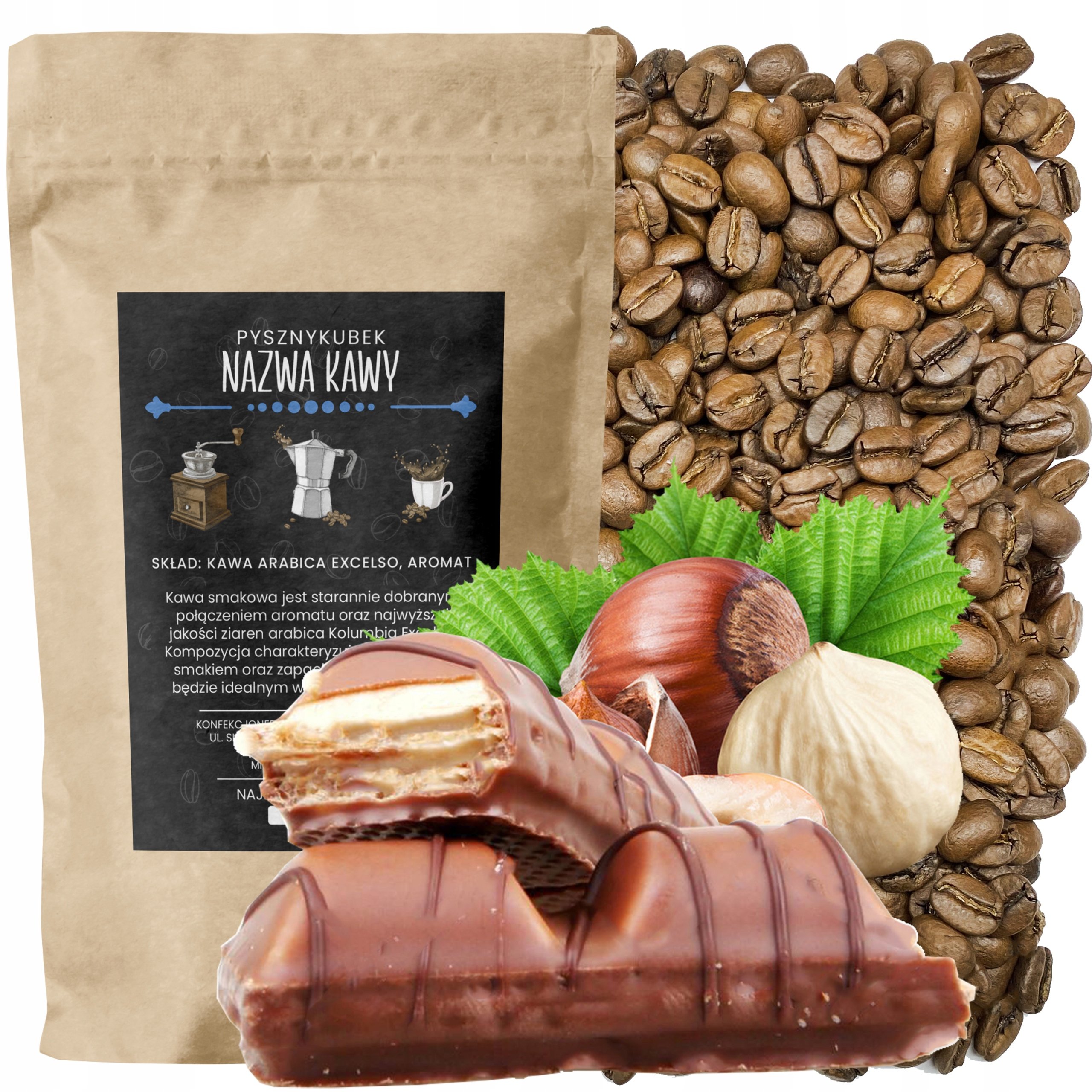 Kawa smakowa Baton Bueno 1000G 1KG arabica pyszna