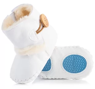 Śliczne białe kozaczki niemowlęce, niechodki 18/19 - Buty dla dziewczynek - miniaturka - grafika 1