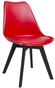 Krzesła - Krzesło Kris nowoczesne z poduszką drewno DSW czerwone - miniaturka - grafika 1