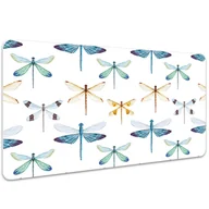 Podkładki na biurko - Podkład na biurko Niebieskie ważki 100x50 cm - miniaturka - grafika 1