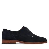 Półbuty męskie - Półbuty Tommy Hilfiger Hilfiger Suede Dress Shoe FM0FM05776 Granatowy - miniaturka - grafika 1