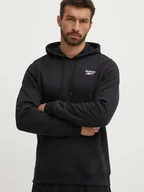 Bluzy męskie - Bluza z kapturem męska ocieplana Reebok Identity Small Logo Fleece Hoodie 100202869 L Czarna (1200143505618). Bluzy z kapturem męskie - miniaturka - grafika 1