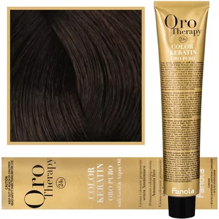 Fanola Tinte Oro Therapy 24 K Keratin Color 5.00 castao claro Natural Intenso 100 ML Crema colorante stałe para el cabello Sin amon iaco | enriq uecido con Keratina, aceite de argán, Oro Puro MICROA HC-18-10 - Farby do włosów i szampony koloryzujące - miniaturka - grafika 1