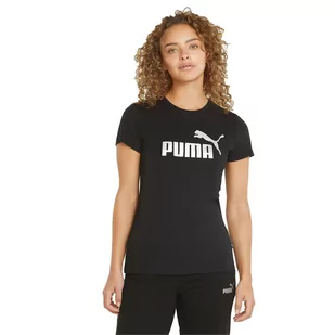 Puma Koszulka Damska T-Shirt Ess Metallic Logo Tee Black 848303 51 S - Koszulki i topy damskie - miniaturka - grafika 1