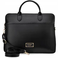 Torebki damskie - Monnari Aktówka Damska Elegancka Torba Na Laptopa Torebka Laptopówka Czarna - miniaturka - grafika 1
