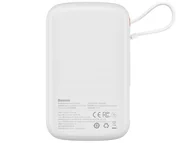 Powerbanki - Baseus Qpow power bank 10000mAh wbudowany kabel USB Typu C 22.5W Quick Charge SCP AFC FCP biały (PPQD020102) - miniaturka - grafika 1