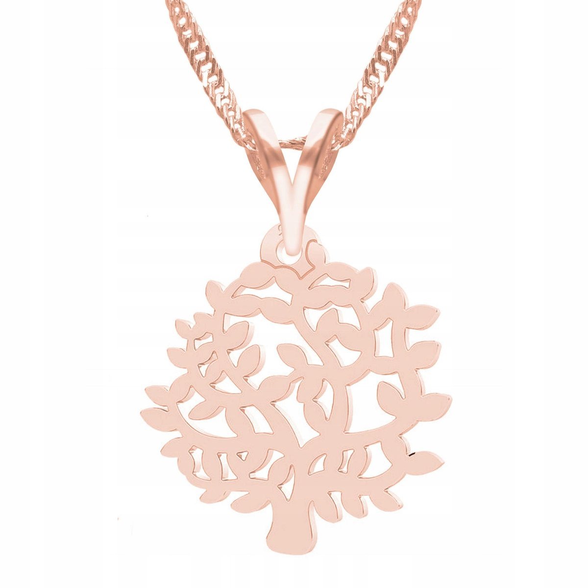 Naszyjnik Pozłacany z Drzewem Ażurowym Ażurowe Drzewo Drzewko SREBRO 925