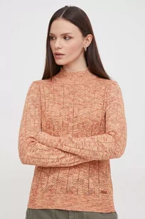 Pepe Jeans sweter bawełniany kolor beżowy lekki z półgolfem - Swetry damskie - miniaturka - grafika 1