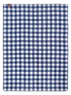 Koce - Koc bawełniano-akrylowy 150x200 biały granatowy w piknikową kratkę - miniaturka - grafika 1