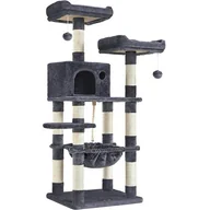 Drapaki dla kotów - Drapak dla kota z budką przydymiony szary 55x45x14 - miniaturka - grafika 1