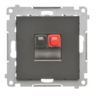 Gniazdka elektryczne - Kontakt Simon Gniazdo głośnikowe 1-krotne 25 mm2 Simon 55 - czarny mat - miniaturka - grafika 1