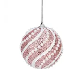 Bombki - Ozdoba świąteczna bombka perełki różowa 1szt KSN150 - miniaturka - grafika 1