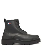 Botki męskie - Tommy Jeans Trzewiki Tjm Lace Up Rubberized EM0EM01628 Czarny - miniaturka - grafika 1