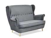 Sofy i kanapy - SZARA SOFA DLA DÓCH OSÓB MALMO NA BUKOWYCH NOGACH DO SALONU - miniaturka - grafika 1