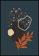 Obrazy i zdjęcia na płótnie - Plakat Pomarańczowa gałązka nocą - miniaturka - grafika 1