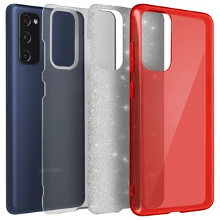 Tylna obudowa do Samsunga Galaxy S20 FE brokatowa wymienna sztywna silikonowa srebrna - Etui i futerały do telefonów - miniaturka - grafika 1