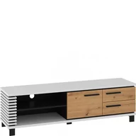 Szafki RTV - Szafka RTV 1D2S LAM-10 Lamir MebloCross Biały Mat / Dąb Artisan / Czarny Mat - miniaturka - grafika 1