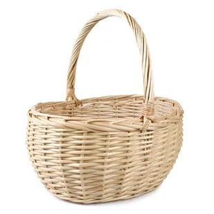Koszyk z pałąkiem kremowy 38 x 35 x 20/44 cm - Pozostałe akcesoria do uprawy roślin - miniaturka - grafika 1