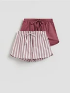 Spodenki damskie - Reserved - Piżamowe szorty 2 pack - jasnofioletowy - miniaturka - grafika 1