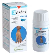 Suplementy i witaminy dla psów - Zylkene Kapsułki 450mg dla dużych psów 30kg+ - 30 kapsułek - miniaturka - grafika 1