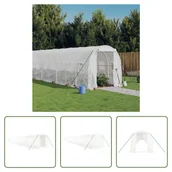 Szklarnie ogrodowe - The Living Store Szklarnia z ramą stalową biała 40 m² 20x2x2 m - miniaturka - grafika 1