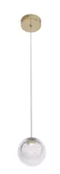 Lampy sufitowe - Maxlight LAMPA wisząca ZOE P0389 szklana OPRAWA kula LED 1,5W 3000K bąbelki zwis przezroczyste złote P0389 - miniaturka - grafika 1