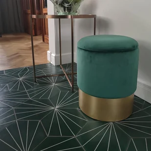 Pufa welurowa VELVET przydymiony róż / rozm. L (Kolor pudrowy róż) - Pufy i podnóżki - miniaturka - grafika 3