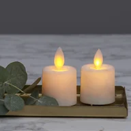 Świece - Szwedzki Zestaw 2x Świeca LED M-TWINKLE, Biała, 6 cm, Ruchomy Płomyk, Timer, Dekoracja Wnętrz, 100h - miniaturka - grafika 1