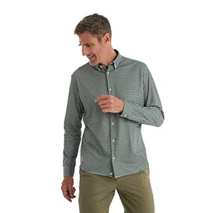Sepiia Przeciw plamach Przeciw zapachowym Oddychająca Entalle Średnia Koszula męska na co dzień, Vichy Print Zielony Plaid, S - Koszule męskie - miniaturka - grafika 1