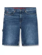 Spodenki męskie - HUGO Męskie spodnie jeansowe, Bright Blue433, 34 - miniaturka - grafika 1