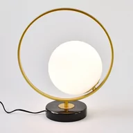 Lampy stojące - Złota lampa Bella z marmurową podstawą w stylu glamour T83022-gold - miniaturka - grafika 1