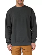 Bluzy męskie - Carhartt Męska bluza z okrągłym dekoltem o średniej grubości, antracytowy nakrapiany, XS - miniaturka - grafika 1
