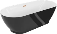 Wanny - Mexen Roxy wanna wolnostojąca 180 x 85 cm, biała/czarna, przelew miedź szczotkowana - 51201808575-65 - miniaturka - grafika 1