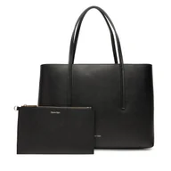 Torebki damskie - Torebka Calvin Klein Foil Logo Small Tote LV04F3275G Czarny - miniaturka - grafika 1