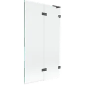 Parawany nawannowe - Mexen Lunar L parawan nawannowy 2-skrzydłowy prawy 100 x 150 cm, transparent, gun gray szczotkowany - 897L-100-100-66-00-P - miniaturka - grafika 1