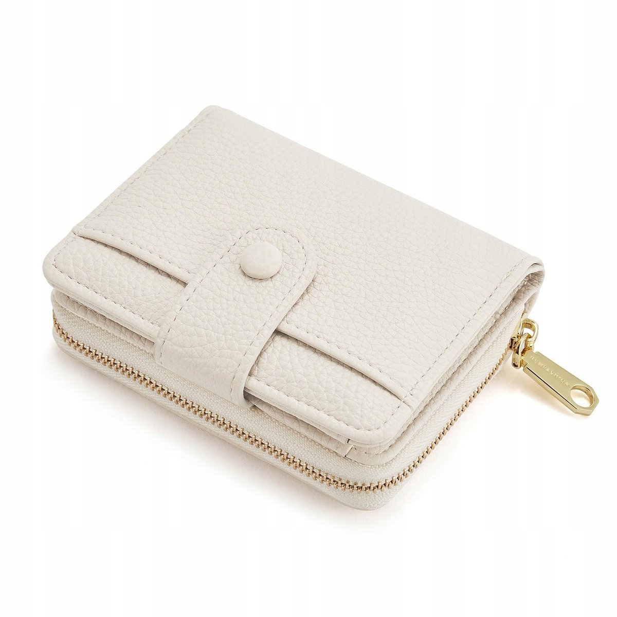 ANYWN Portfel Damski Skórzany Mały Beżowy Z Kieszenią Na Monety