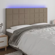 Inne meble do sypialni - vidaXL Zagłówek do łóżka z LED, taupe, 180x5x118/128 cm, tkanina - miniaturka - grafika 1
