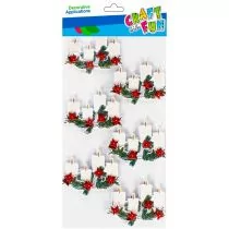 Craft with Fun Naklejki Boże Narodzenie 3D Świece - Zabawki kreatywne - miniaturka - grafika 1
