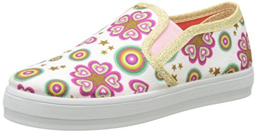 Desigual Dziewczęce Canvas Roller płaskie kapcie, biały - Biały White 1000-32 EU