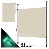 Markizy - Kesser Markiza Zaciskowa Markiza Pionowa Na Zewnątrz Na Taras 120 X310 Beż - miniaturka - grafika 1