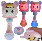 Gryzaki dla dzieci - Zabawka sensoryczna MIŚ SobeBear 4w1 GRZECHOTKA GRYZAK MUZYKA LED niemowląt - miniaturka - grafika 1