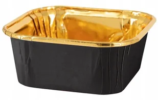 Foremki do pieczenia kwadratowe czarno-złote 10szt. - Formy do ciast - miniaturka - grafika 1