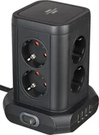 Listwy zasilające - Listwa zasilająca Brennenstuhl Socket Tower 8 gniazd 2 m czarna (1153560000) - miniaturka - grafika 1