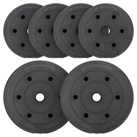 Hantle i ciężarki - MAXXIVA Zestaw obciążników 20 kg, cement, czarny, 6szt - miniaturka - grafika 1